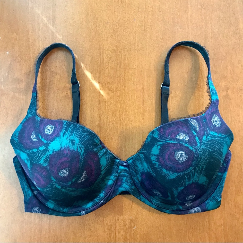 Soma Mimi Peacock Feather Print Bra 34D